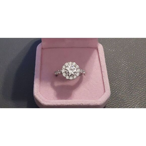 3 Ct. Round Sim Diamond Halo Crown Topiary Bridal/Cocktail Ring Sz 9~925 SS - Picture 1 of 5
